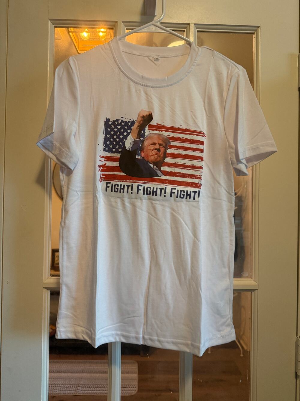 Donald Trump "FIGHT! FIGHT! FIGHT!" American Flag Graphic T-Shirt